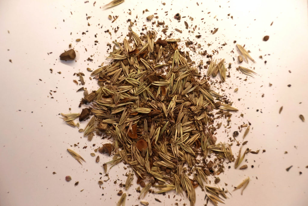 Small pile of native wetland seeds on a light background