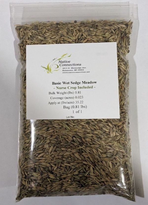 Bag of Basic Wet Sedge Meadow with a label on a white background